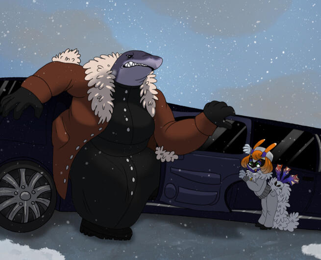 Drawing of my oc Cetus the Shark