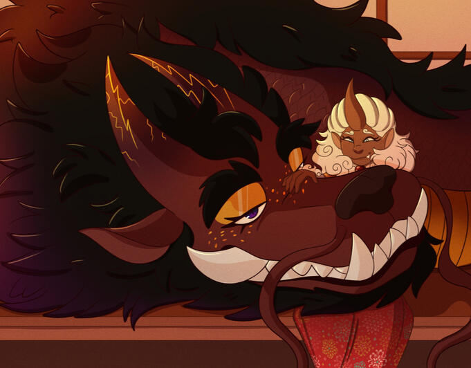 Drawing of my OC Sota and my friend's oc Koma